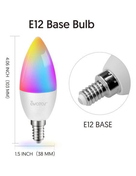 Paquete de 2 Bombillas LED Inteligentes E12 Avatar Controls 5W RGB Paquete de 2 Bombillas LED Inteligentes E12 Avatar Controls 5W RGB