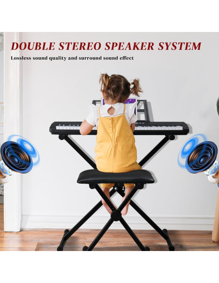 Piano Electrónico Ktaxon 61 Teclas Portátil con Soporte y Auriculares Piano Electrónico Ktaxon 61 Teclas Portátil con Soporte y Auriculares