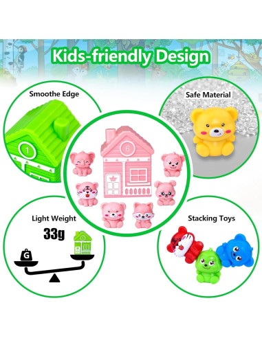 Juguetes Montessori Genuvi 70 Pcs Animales del Bosque 1-3 Años