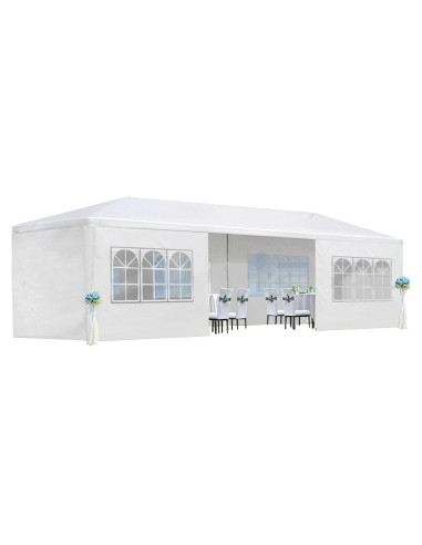 Carpa de Fiesta Exterior Gazebo EliteZ 10x6m Blanca Impermeable