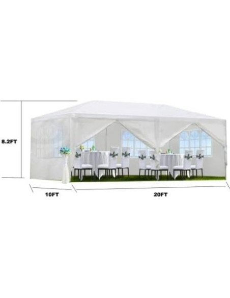 Carpa de Fiesta Exterior Gazebo EliteZ 10x6m Blanca Impermeable Carpa de Fiesta Exterior Gazebo EliteZ 10x6m Blanca Impermeable