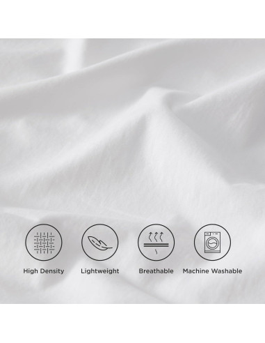 Juego de Sábanas Queen 100% Algodón Bedsure Blanco 4 Piezas