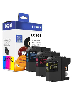 Cartuchos de tinta Brother LC201XL Cian/Magenta/Amarillo 3-Pack