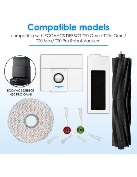 Kit de Accesorios 21 Piezas COWINORY para ECOVACS DEEBOT T20 Kit de Accesorios 21 Piezas COWINORY para ECOVACS DEEBOT T20