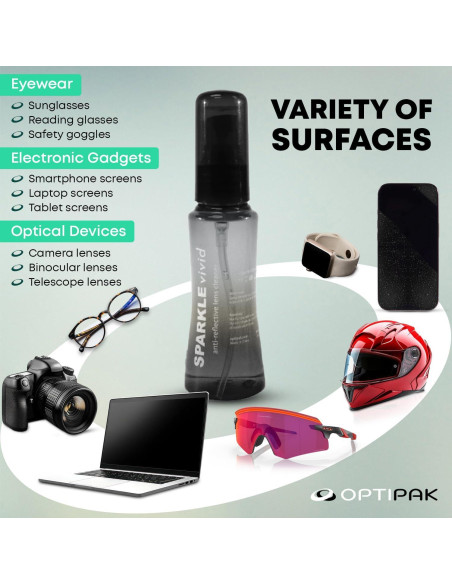 Kit de Limpieza de Gafas OPTIPAK - 2 Sprays 60ml + 2 Paños Kit de Limpieza de Gafas OPTIPAK - 2 Sprays 60ml + 2 Paños