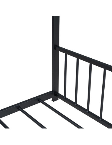 Cama de Metal Completo Favfurish con Techo y Listones Negro