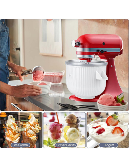 Hacedor de Helados Kitwanda 2 Cuartos para Batidora Kitchenaid Hacedor de Helados Kitwanda 2 Cuartos para Batidora Kitchenaid