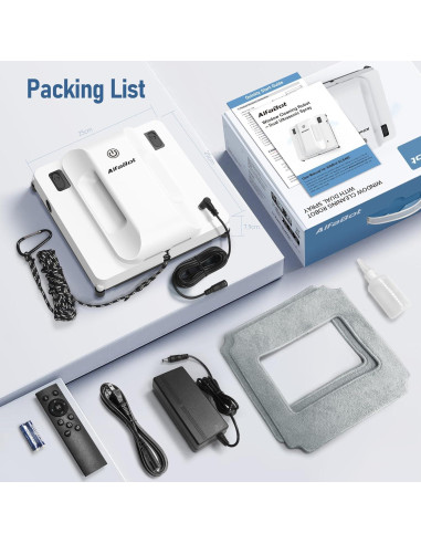 Robot Limpiador de Ventanas AlfaBot GLS400-3A 3800Pa Blanco