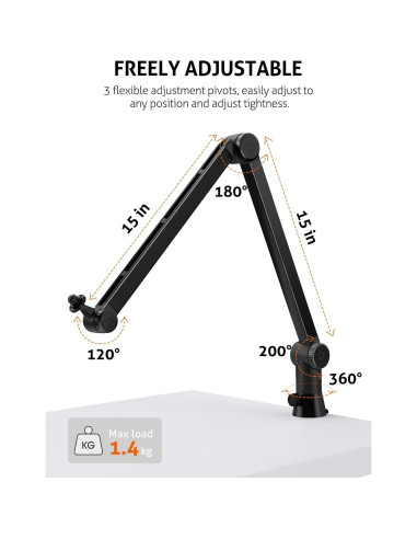 Brazo de Micrófono Blue Yeti Mejorado 1.72 kg Ajustable