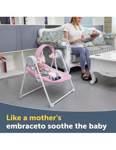 Columpio Plegable para Bebés RIVIPLOU Ultra-Compacto 6 Velocidades