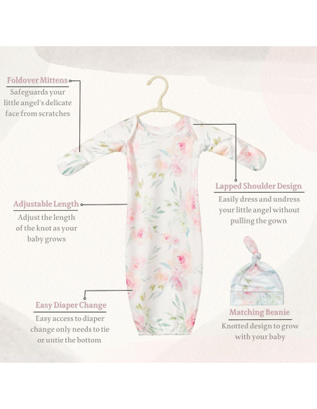 Vestido de Dormir para Bebé Giggle Angel 0-3 Meses Rosa Claro Vestido de Dormir para Bebé Giggle Angel 0-3 Meses Rosa Claro