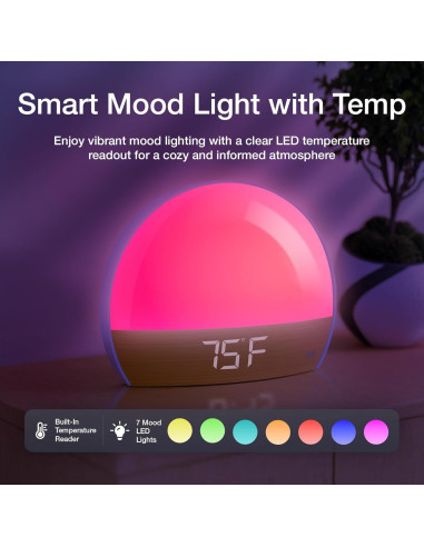Reloj Despertador Sealy Sunrise con Luz LED y Carga USB