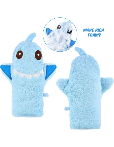 Guantes de Baño para Bebés Shappy - 4 Piezas Animales Suaves Guantes de Baño para Bebés Shappy - 4 Piezas Animales Suaves