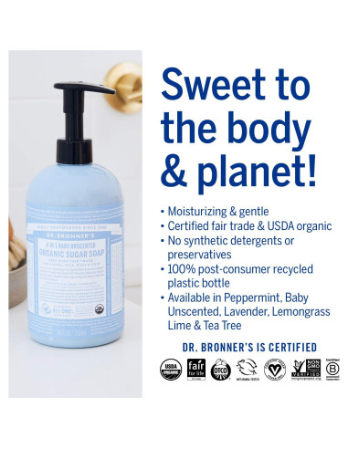 Set de Regalo Dr. Bronner's Baby Sin Fragancia - Jabones Orgánicos 4 en 1