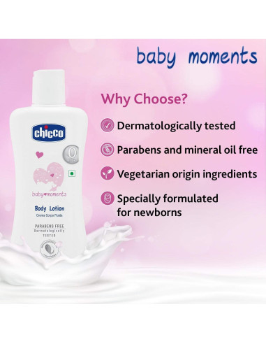 Loción Corporal Chicco Baby Moments 200 ml Hidratante