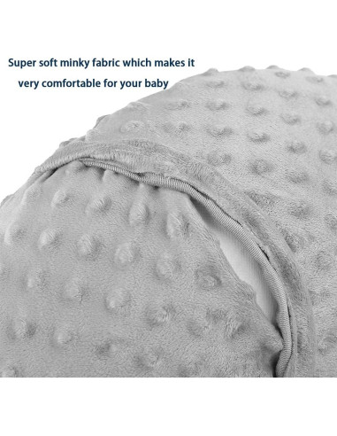 Funda de Almohada de Lactancia iEvolve Minky Beige y Blanco - 2 Unidades