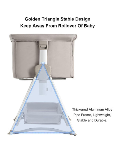 Cuna Lateral Plegable SteAnny SA8010 para Bebé 0-6M Caqui Cuna Lateral Plegable SteAnny SA8010 para Bebé 0-6M Caqui