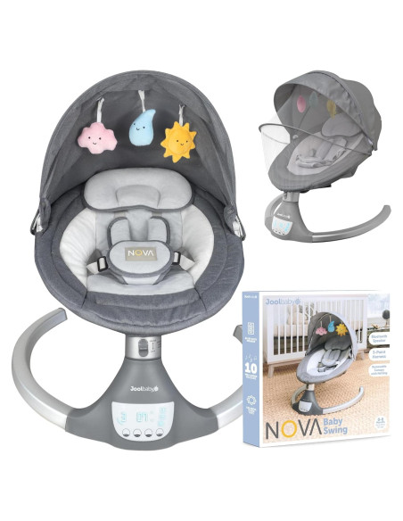 Balanceo Infantil Motorizado Jool Baby Nova Gris - Bluetooth, 10 Melodías Balanceo Infantil Motorizado Jool Baby Nova Gris - Bluetooth, 10 Melodías