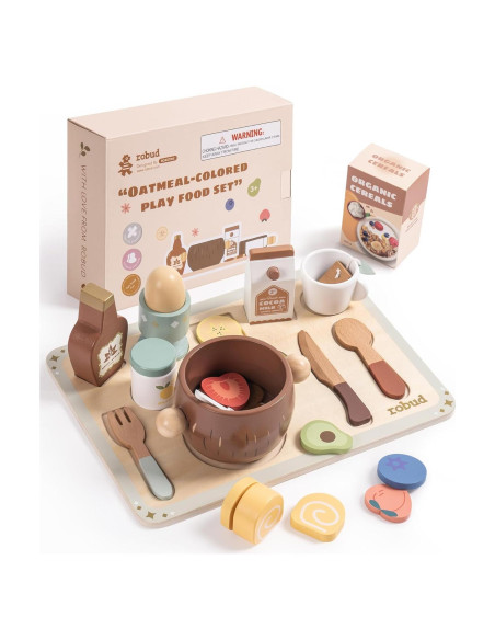 Juego de Comida de Madera ROBUD 31 Piezas para Niños Juego de Comida de Madera ROBUD 31 Piezas para Niños