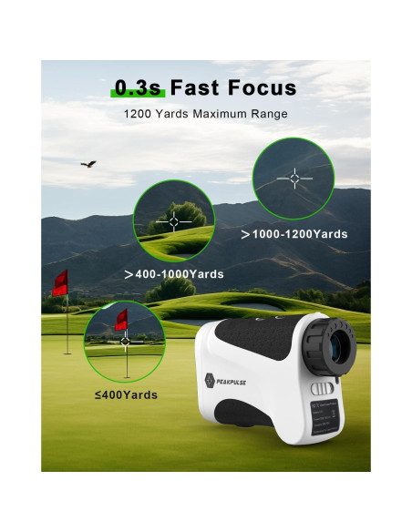 Buscador de Rango de Golf PEAKPULSE LE1000AG 10-1200m 6X Buscador de Rango de Golf PEAKPULSE LE1000AG 10-1200m 6X