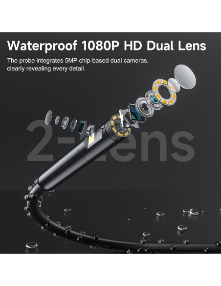 Borescopio Doble Lente Zealtron 5" Pantalla IPS 1080P 5m Borescopio Doble Lente Zealtron 5" Pantalla IPS 1080P 5m