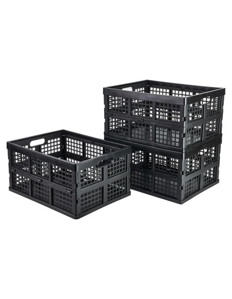 Paquete de 3 Cajas de Almacenamiento Plegables Aebekier 30L Negro Paquete de 3 Cajas de Almacenamiento Plegables Aebekier 30L Negro