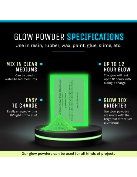 Polvo Fluorescente que Brilla en la Oscuridad Art 'N Glow 120g Polvo Fluorescente que Brilla en la Oscuridad Art 'N Glow 120g