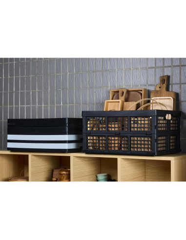 Paquete de 3 Cajas de Almacenamiento Plegables Aebekier 30L Negro