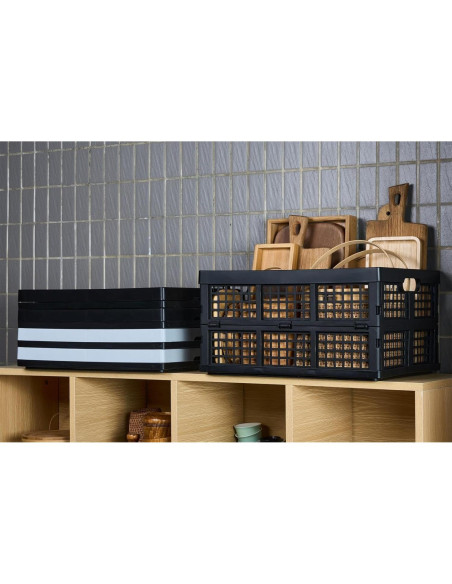 Paquete de 3 Cajas de Almacenamiento Plegables Aebekier 30L Negro Paquete de 3 Cajas de Almacenamiento Plegables Aebekier 30L Negro