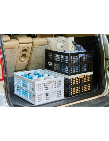 Paquete de 3 Cajas de Almacenamiento Plegables Aebekier 30L Negro
