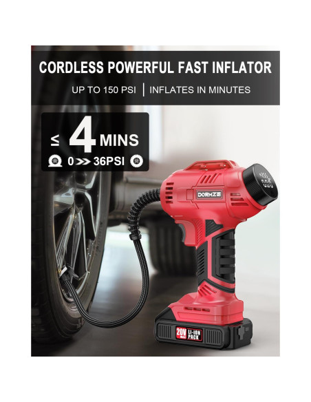 Compresor de Aire Inalámbrico Dormzie ST189CD 150 PSI 20V Compresor de Aire Inalámbrico Dormzie ST189CD 150 PSI 20V