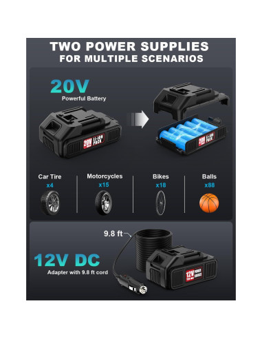 Compresor de Aire Inalámbrico Dormzie ST189CD 150 PSI 20V