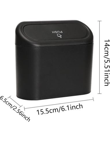 Mini Basurero de Coche EVERYFABRIC con Tapa, 15.5x14 cm