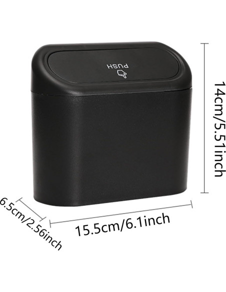 Mini Basurero de Coche EVERYFABRIC con Tapa, 15.5x14 cm Mini Basurero de Coche EVERYFABRIC con Tapa, 15.5x14 cm