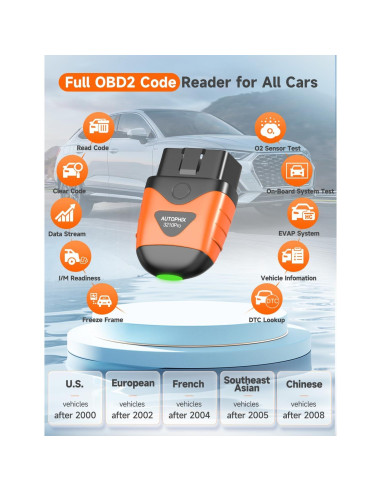 Escáner OBD2 Bluetooth AUTOPHIX 3210 Pro - Diagnóstico ABS, SRS, Motor