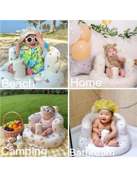 Silla Inflable para Bebé Momsnug con Bomba - Diseño Oso Silla Inflable para Bebé Momsnug con Bomba - Diseño Oso