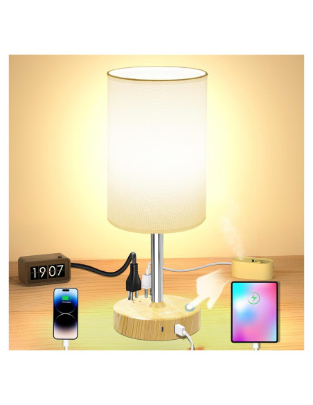 Lámpara de Mesa Táctil ALACOO con Carga USB y 3 Niveles Lámpara de Mesa Táctil ALACOO con Carga USB y 3 Niveles