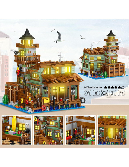 Juego de Construcción Casa de Pesca LED 1881 Piezas Shantou Juego de Construcción Casa de Pesca LED 1881 Piezas Shantou