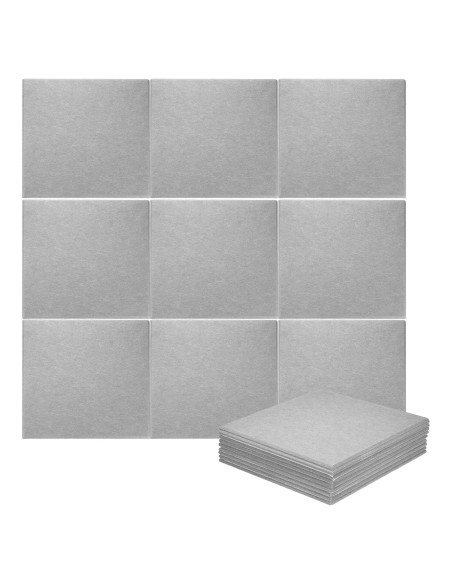 Paneles Acústicos Autoadhesivos HARFINGTON 18pcs 30x30cm Gris Paneles Acústicos Autoadhesivos HARFINGTON 18pcs 30x30cm Gris