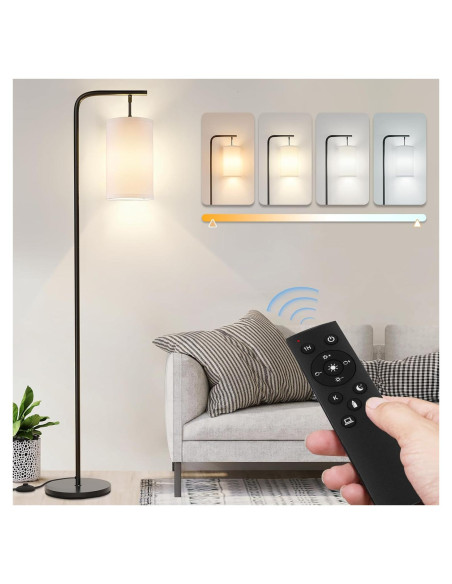 Lámpara de Pie LED Coucrek 158cm Control Remoto 9W Negra Lámpara de Pie LED Coucrek 158cm Control Remoto 9W Negra