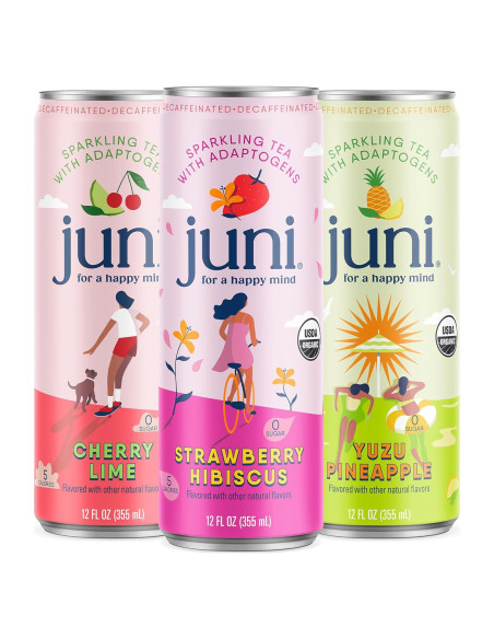 Bebida Espumosa Adaptógena Juni - Paquete Variado 12 Latas 355ml Bebida Espumosa Adaptógena Juni - Paquete Variado 12 Latas 355ml