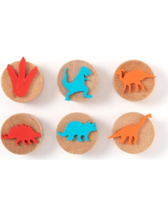 Juego de Sellos de Madera ChildGen Dinosaurios - 6 Piezas 2