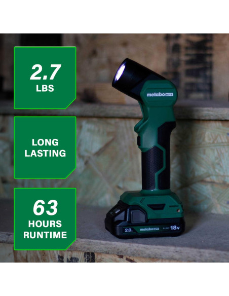 Linterna LED Inalámbrica Metabo HPT 18V MultiVolt 250 Lúmenes Linterna LED Inalámbrica Metabo HPT 18V MultiVolt 250 Lúmenes