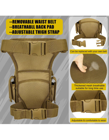Bolsa Táctica de Pierna Protector Plus Negra 24x33.8cm