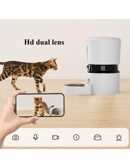 Comedero Automático Inteligente para Gatos y Perros 4L Blanco Comedero Automático Inteligente para Gatos y Perros 4L Blanco