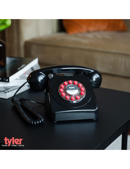 Teléfono de Línea Fija Retro Tyler TRP-1 con Botón de Redial Teléfono de Línea Fija Retro Tyler TRP-1 con Botón de Redial