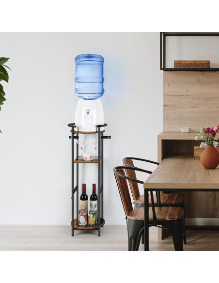 Soporte para dispensador de agua OYEAL 5 galones 3 niveles MDF Soporte para dispensador de agua OYEAL 5 galones 3 niveles MDF