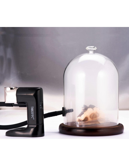 Cloche para Ahumar Comida y Bebidas TMKEFFC con Base de Madera Cloche para Ahumar Comida y Bebidas TMKEFFC con Base de Madera