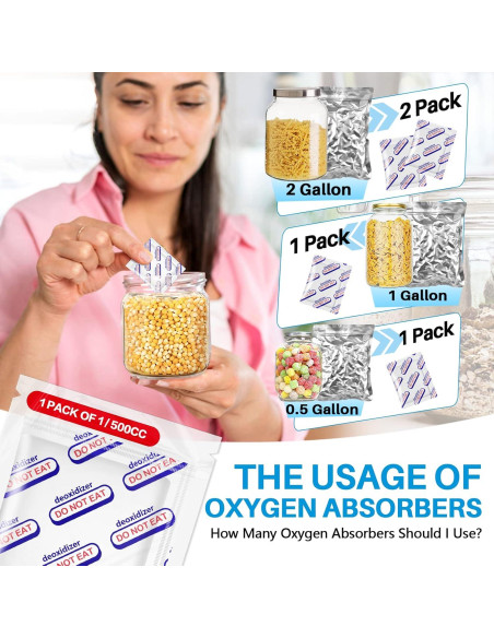 Absorbentes de Oxígeno 500cc HomArtist - 100 Unidades Individuales Absorbentes de Oxígeno 500cc HomArtist - 100 Unidades Individuales