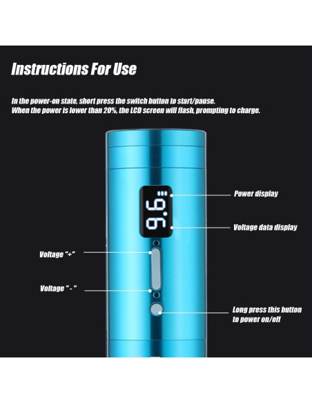 Kit de Tatuaje Inalámbrico YILONG con Pantalla LCD 1900mAh Kit de Tatuaje Inalámbrico YILONG con Pantalla LCD 1900mAh